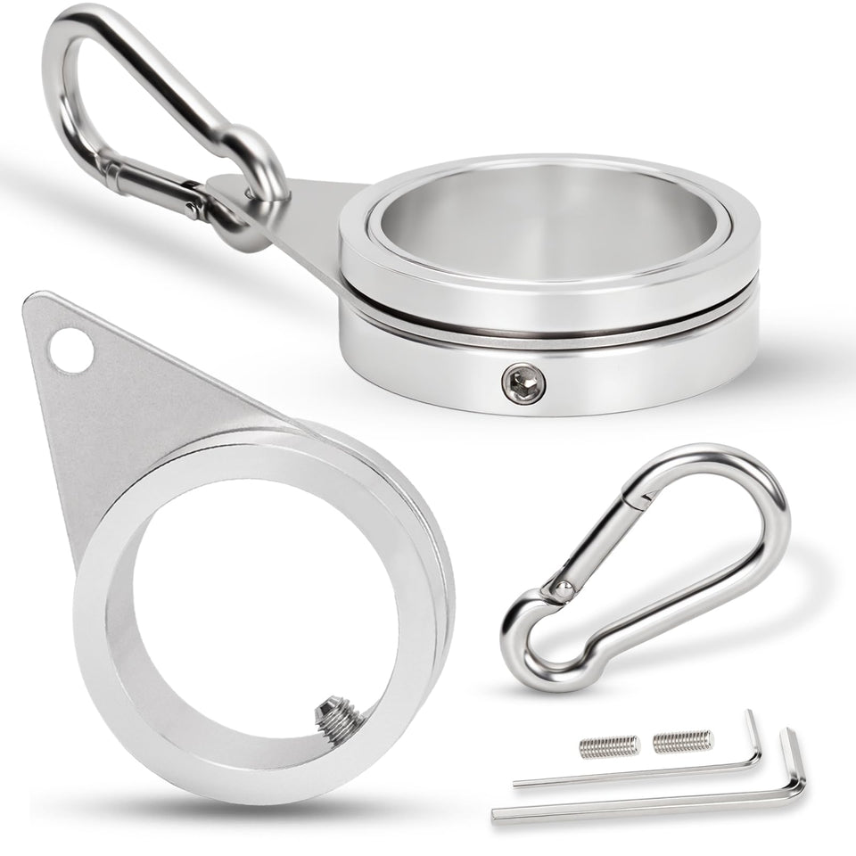 BONWIN flag pole ring clip with 360-degree rotation for smooth wind performance.