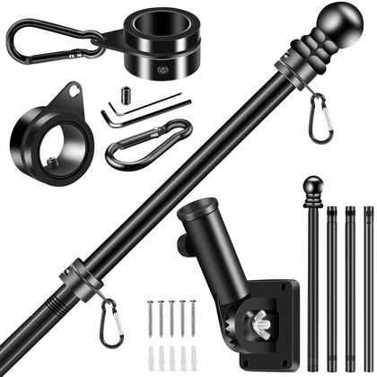 BONWIN flagpole 5ft black wall-mount for porch display