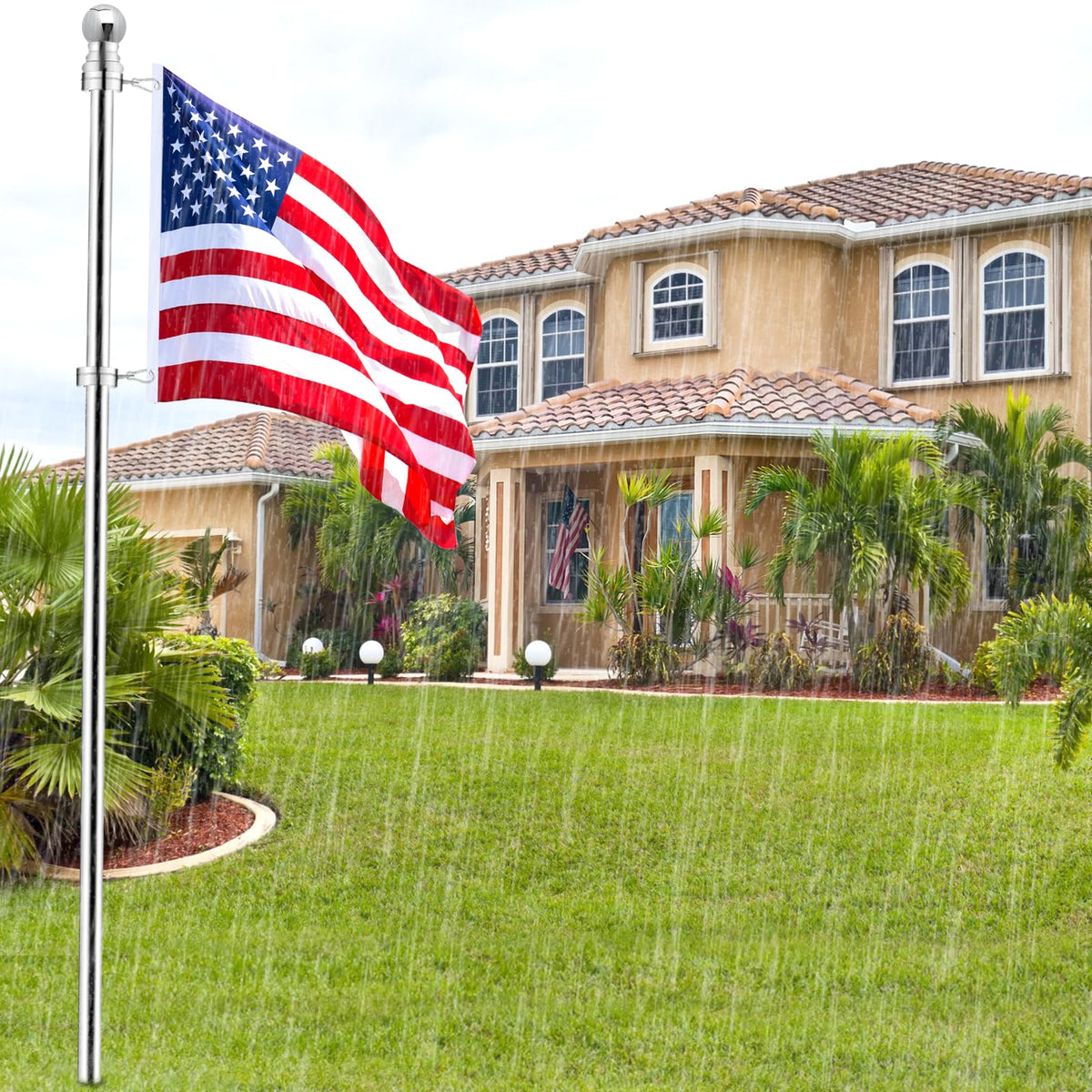 BONWIN flagpole ring fits poles from 1.26 to 1.5 inches in diameter.