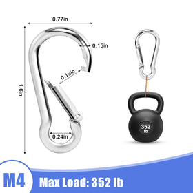 BONWIN M4 stainless steel spring snap hooks securing a flag on a swivel ring