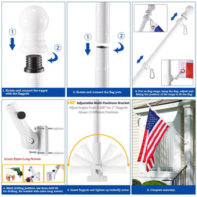 BONWIN weatherproof stainless steel flagpole withstands outdoor elements