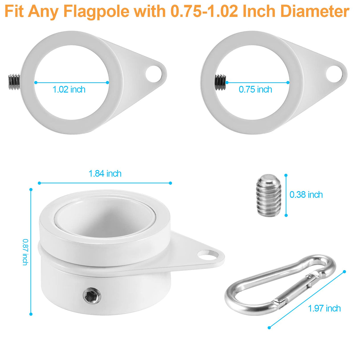 BONWIN white mounting rings blend with walls and porches