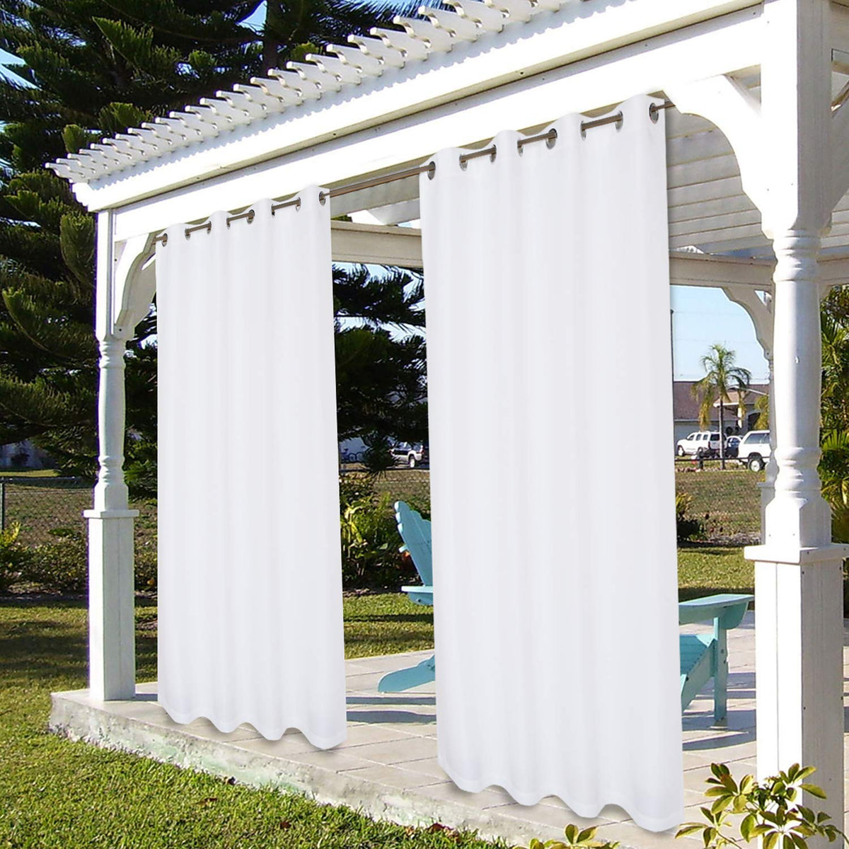 Weatherproof BONZER curtain designed for windy outdoor spaces