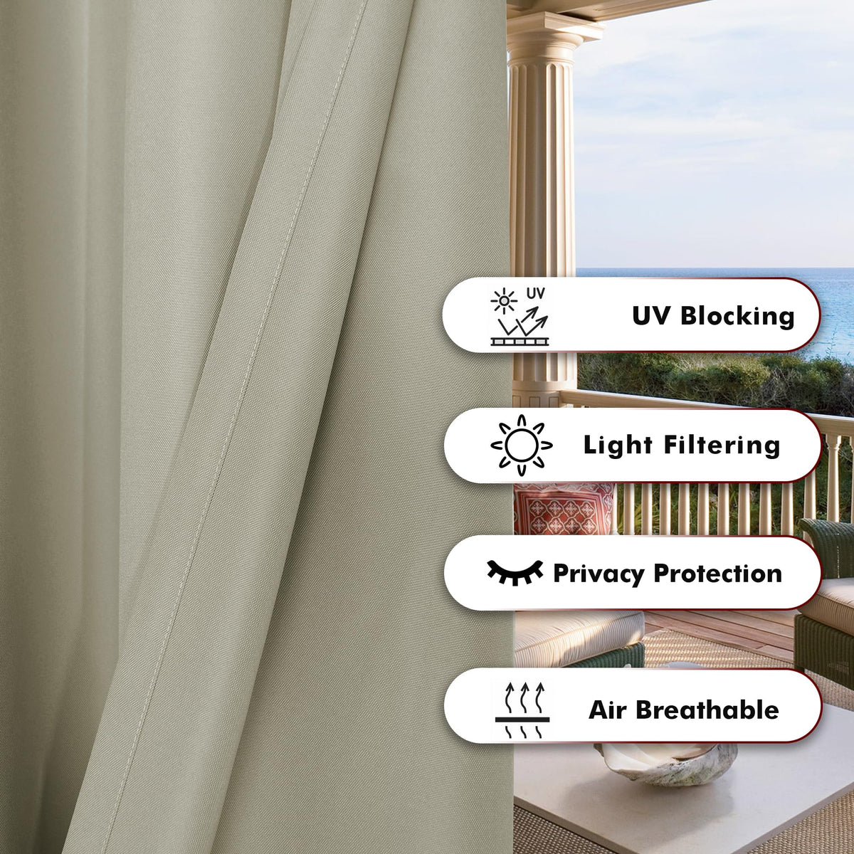 BONZER privacy curtain delivers thick, opaque fabric for secluded outdoor moments.