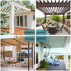 One-panel design for versatile privacy on pergolas.