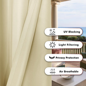 BONZER cream curtain shows same color on both sides for consistency