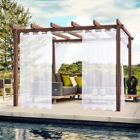 BONZER waterproof patio curtains close-up showing durable fabric