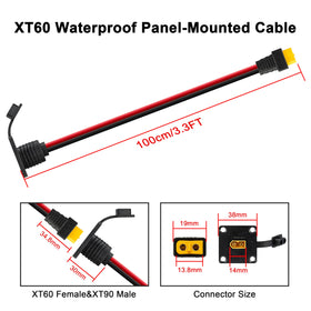 Boobrie waterproof XT60 male and female connectors for outdoor setups.