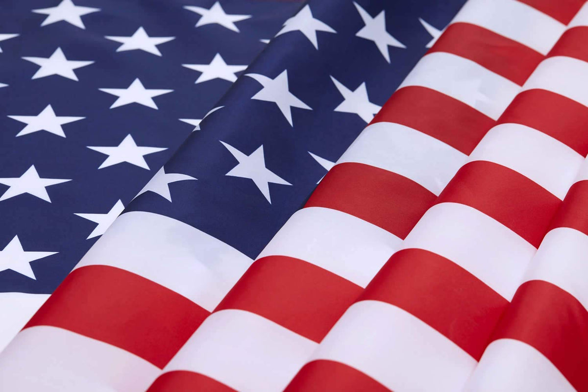 Boonipet American Flag 4x6 close-up of double-stitching for durability