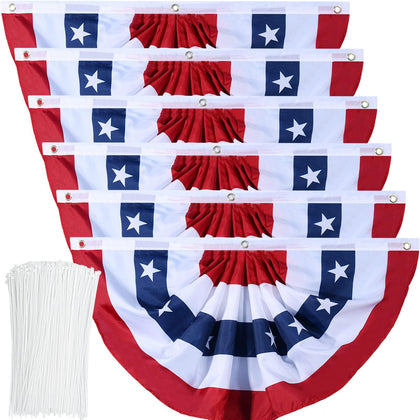 Booson American Flag Bunting close-up shows vivid colors for outdoor decoration.