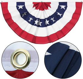 Booson flag edge with brass grommets for secure hanging.