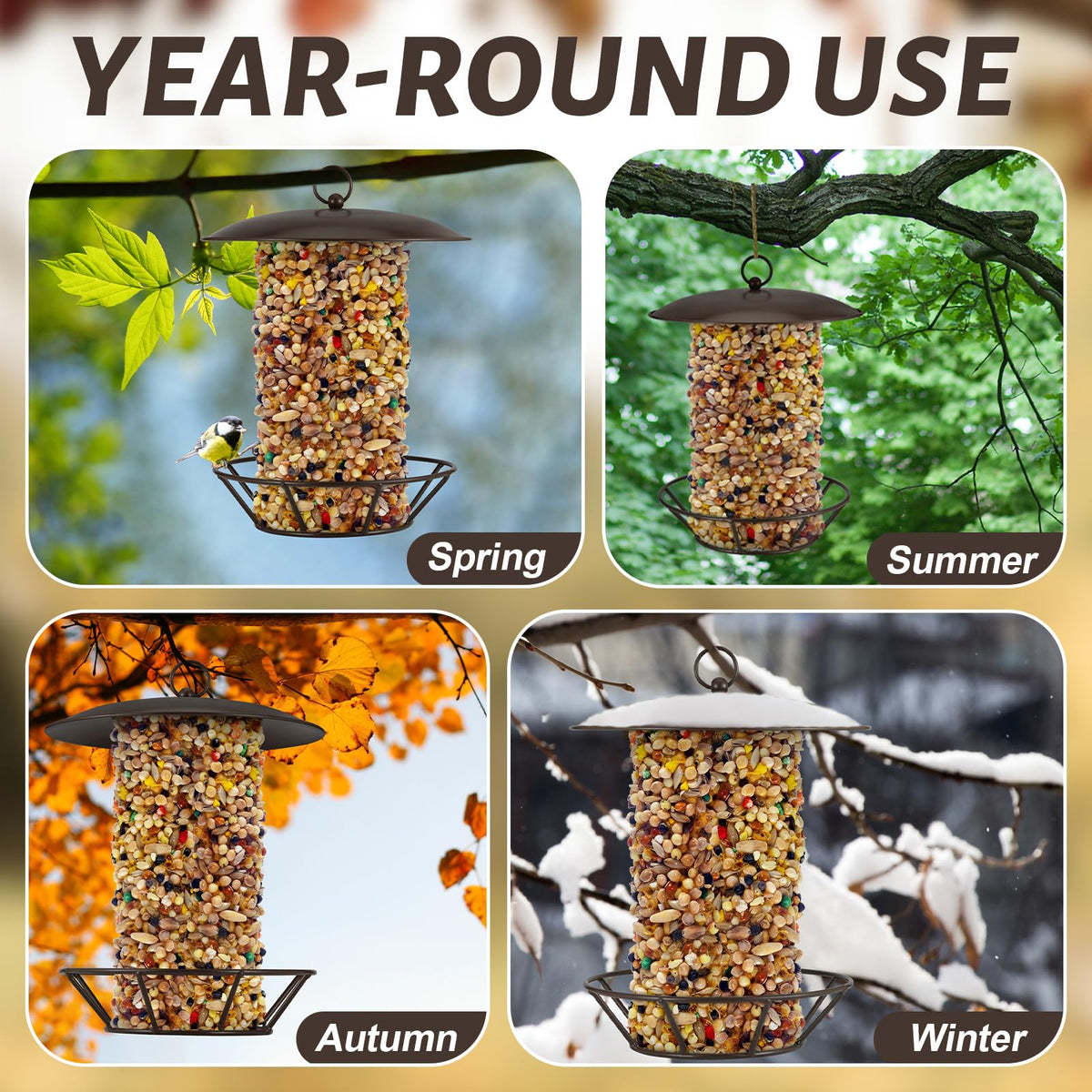 Booson wildlife-friendly design invites climbing and perching birds to visit.
