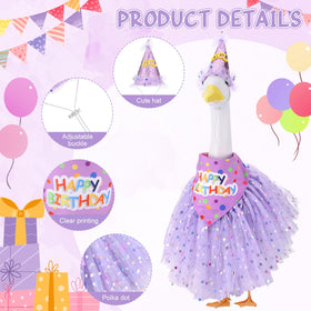 Booson garden party display featuring the birthday outfit on a goose