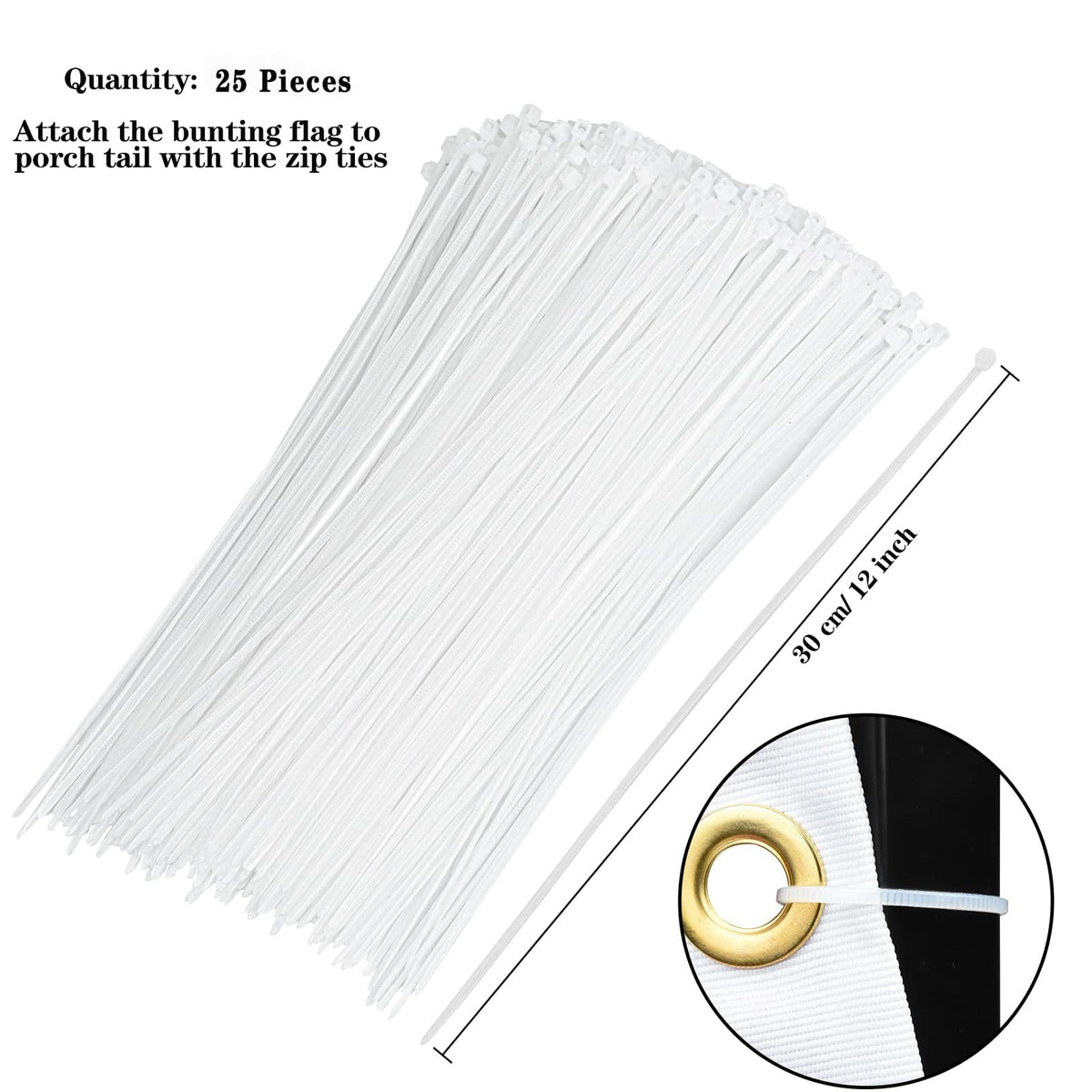 Booson outdoor decor bunting with zip ties for easy setup