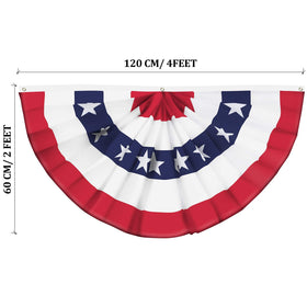 Booson patriotic half flag featuring brass grommets for easy wall hanging.