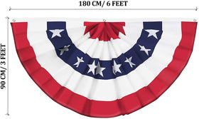 Booson patriotic half-flag with a canvas header for durable outdoor decor.