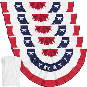 Booson USA pleated fan flag with a canvas header for durable outdoor display.
