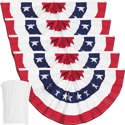 Booson USA pleated fan flag with a canvas header for durable outdoor display.