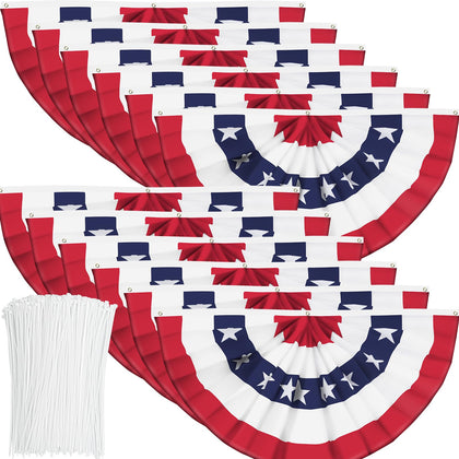 Booson USA pleated fan flag with canvas header, durable for outdoor display.