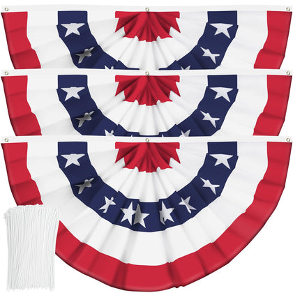 Booson USA pleated fan flag with canvas header for outdoor display.
