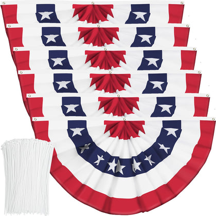 Booson USA pleated fan flag with stars and stripes for lasting outdoor display