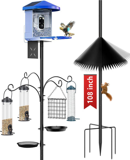 Boostool bird feeder pole 108-inch base shown for stable outdoor mounting