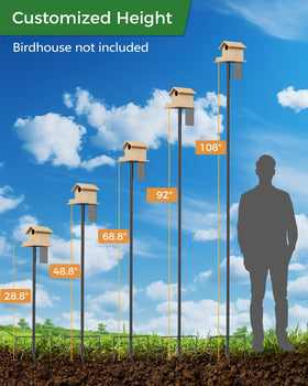 Boostool height adjustable pole adapts to different birds and feeders