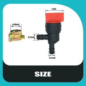 Bopurtotly valve for Briggs & Stratton with 1/4-inch line, easy installation.
