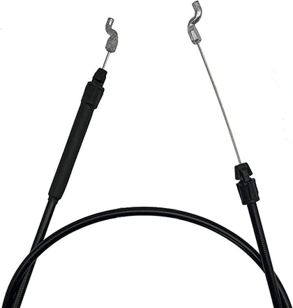 Bopurtotly clutch control cable closeup shows sturdy design for reliable mower control