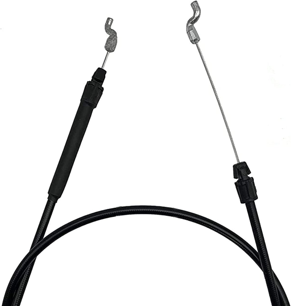 Bopurtotly clutch control cable closeup shows sturdy design for reliable mower control