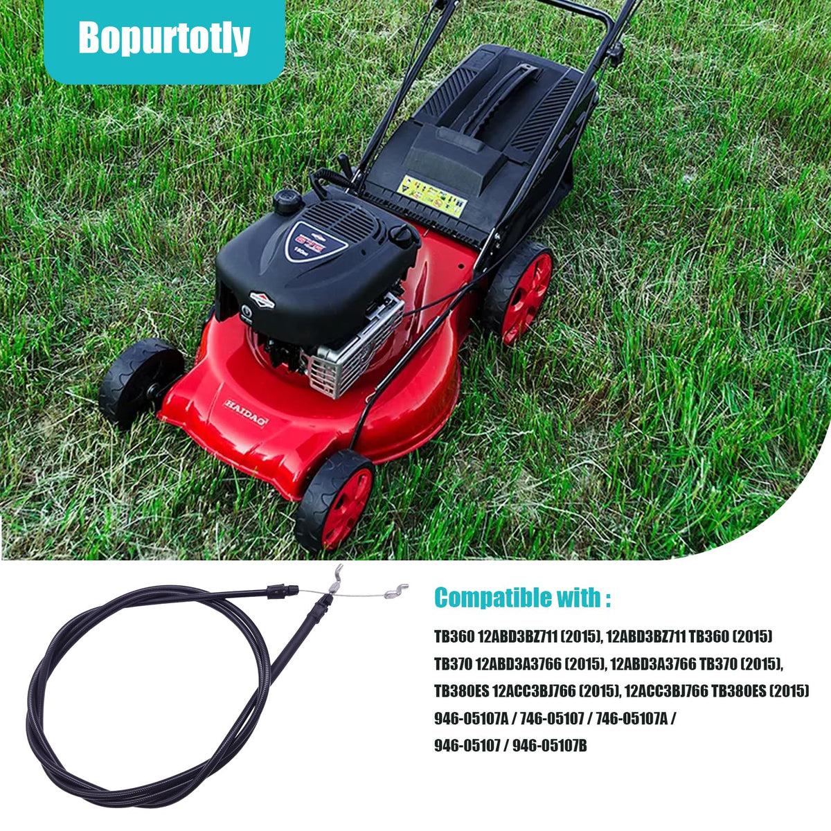 Bopurtotly clutch control cable on a lawnmower in real use