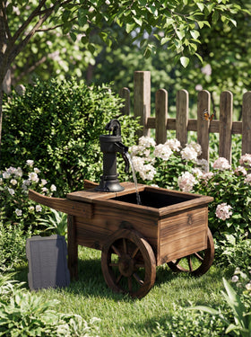 Borsynium movable pump cart fountain allows flexible placement in gardens or living spaces