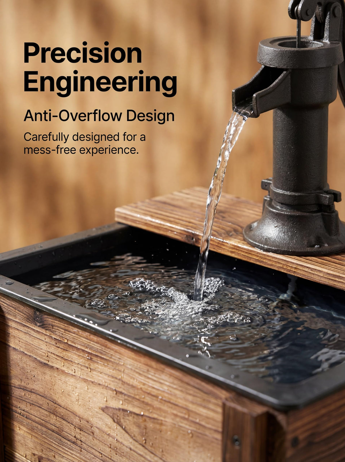 Borsynium fountain flower box detail adds optional greenery and seasonal charm