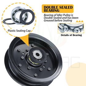 BOSFLAG 196106 idler pulley durable steel construction for rugged mowing tasks