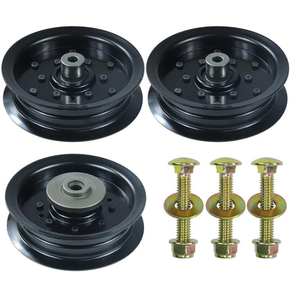 Bosflag 196106 idler pulley front view showing sturdy build for Husqvarna compatibility
