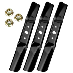 BOSFLAG 3-pack high-lift mower blades for precise cuts and easy replacement