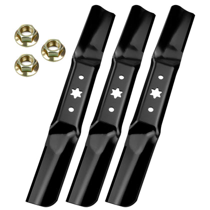 BOSFLAG 3-pack high-lift mower blades for precise cuts and easy replacement
