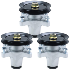 Bosflag 3-pack spindle assembly (139-3214) ready for quick deck replacement.