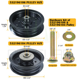 Bosflag 532196104 replacement pulley side view supports smooth operation on compatible tractors