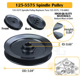 Bosflag spindle assembly close-up highlights precision fit for Toro deck parts.