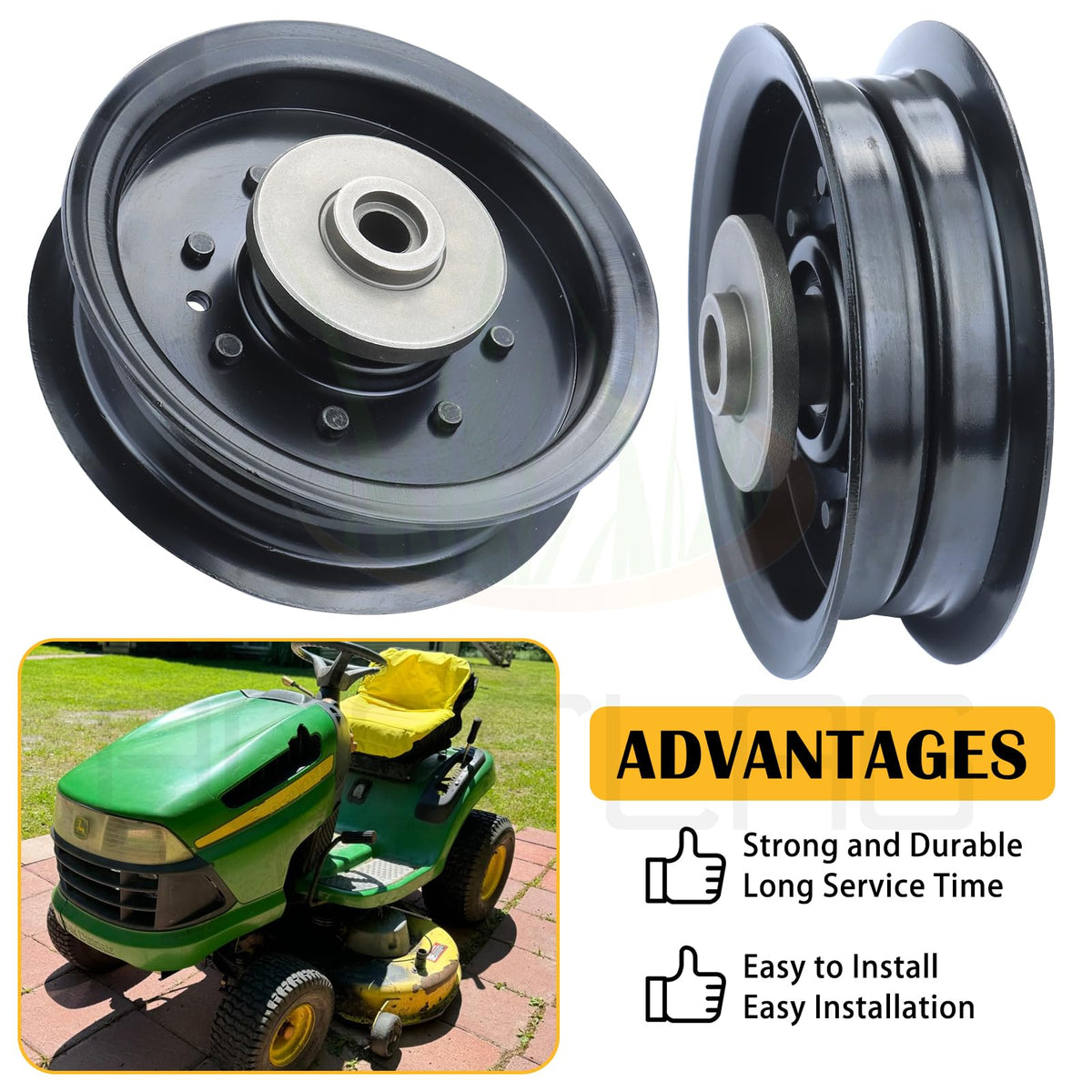 Bosflag YTH2454 idler pulley fit diagram for precise mower compatibility