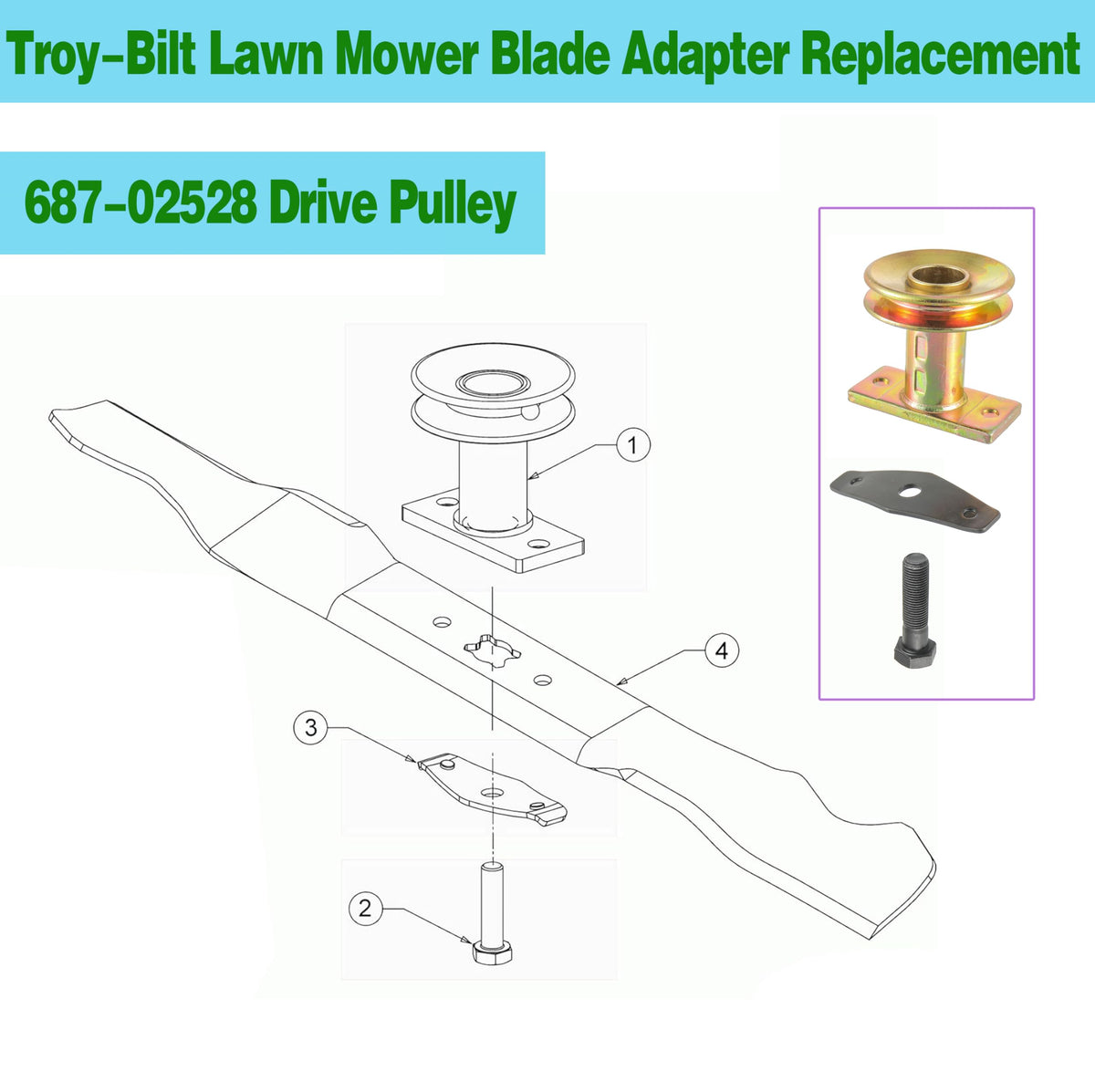 BOSHCHEN blade washer and bolts included for quick installation.