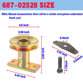 BOSHCHEN drive pulley diameter 2.8 inches for smooth mower operation.