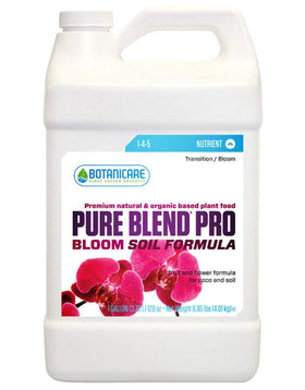 Botanicare Pure Blend Pro Bloom Soil bottle ready for blooming plants with balanced nutrients