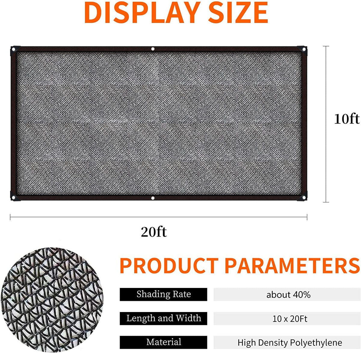 BOTHLIKE shade cloth with reinforced grommets ensuring secure installation