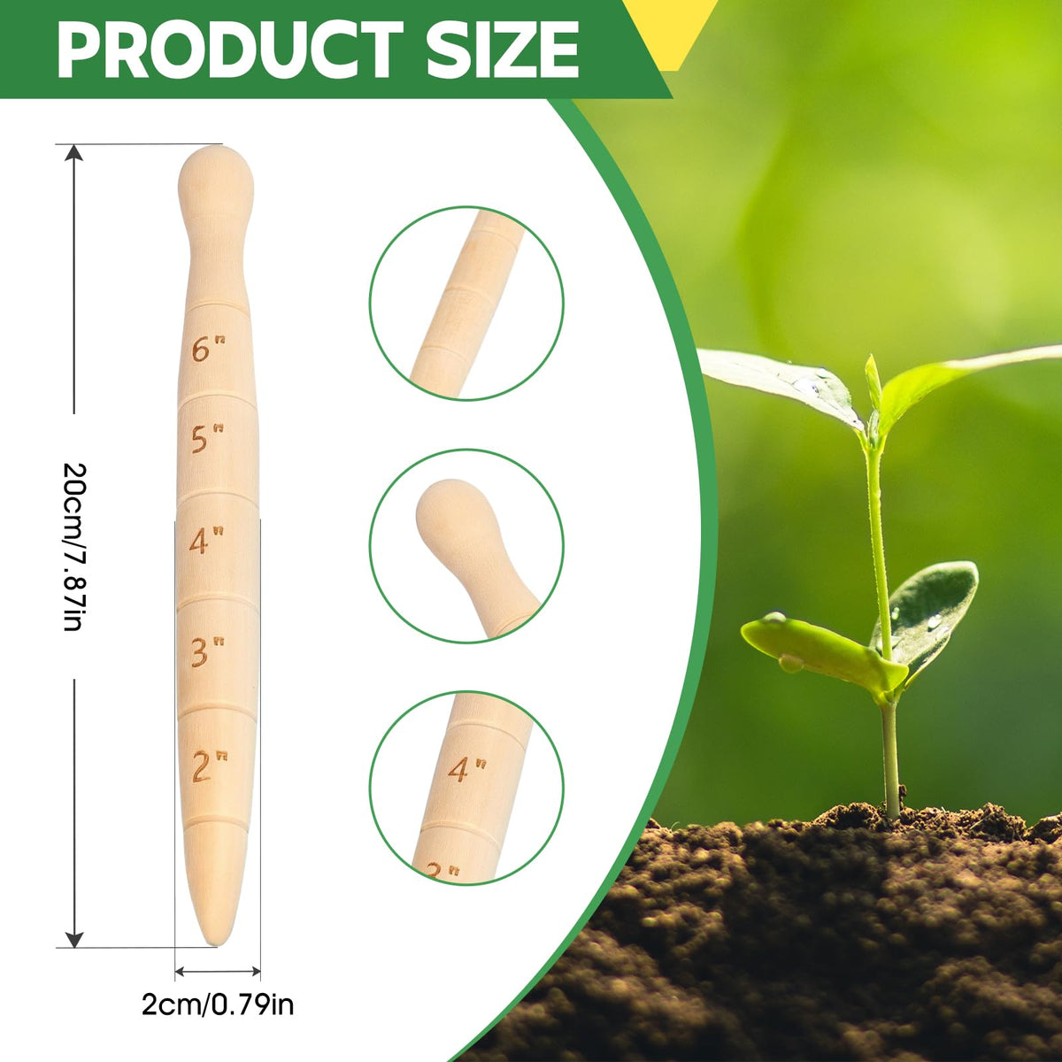 Bothyi handheld seed planter fits comfortably, enabling controlled depth placement