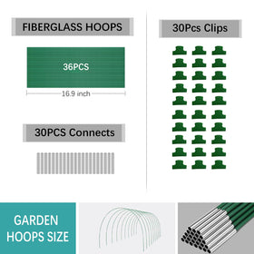 BOTINDO 8ft fiberglass hoops forming a tunnel with easy setup
