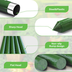 BOTINDO green-coated stake close-up showing rust-resistant exterior.