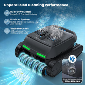 BOTLIFE PC200 waterline cleaning reaches the pool edge.