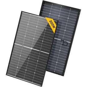 BougeRV 24V N-Type 200W panel front view for rooftop install on RVs and boats